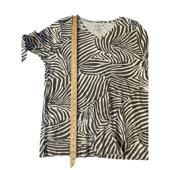 Chico’s Women’s Top Blouse Size 3 (XL) V Neck Stretch Long Sleeve Cotton - Picture 9 of 9